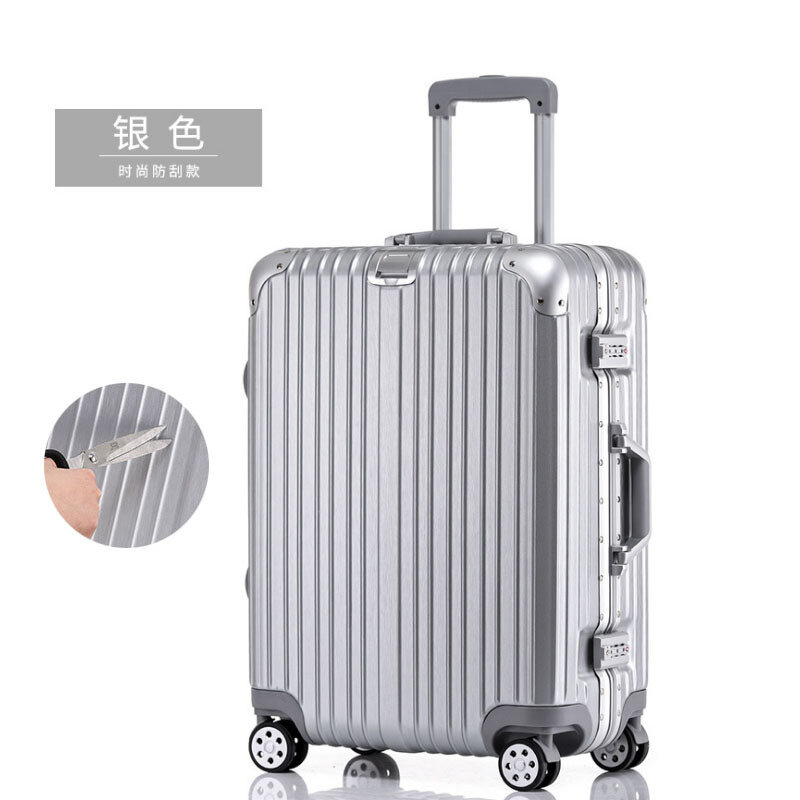 PLUENLI Scratch-Resistant Aluminum Frame Trolley Case Luggage