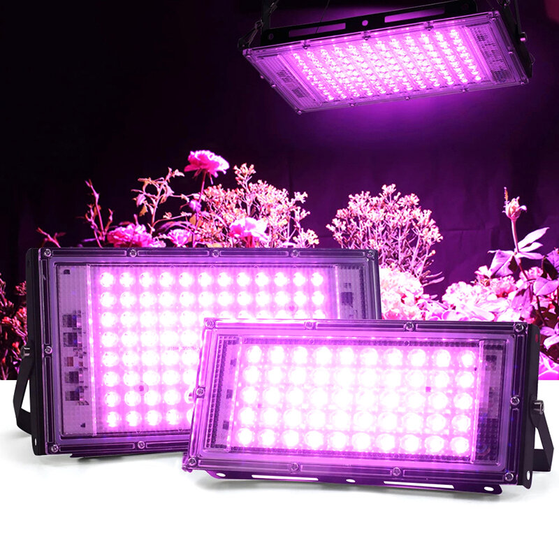 Luz LED de espectro completo para cultivo de plantas, lámpara Phytolamp de rango completo para crecimiento de plantas, Bombilla de flores para jardín interior, 50W, 220V