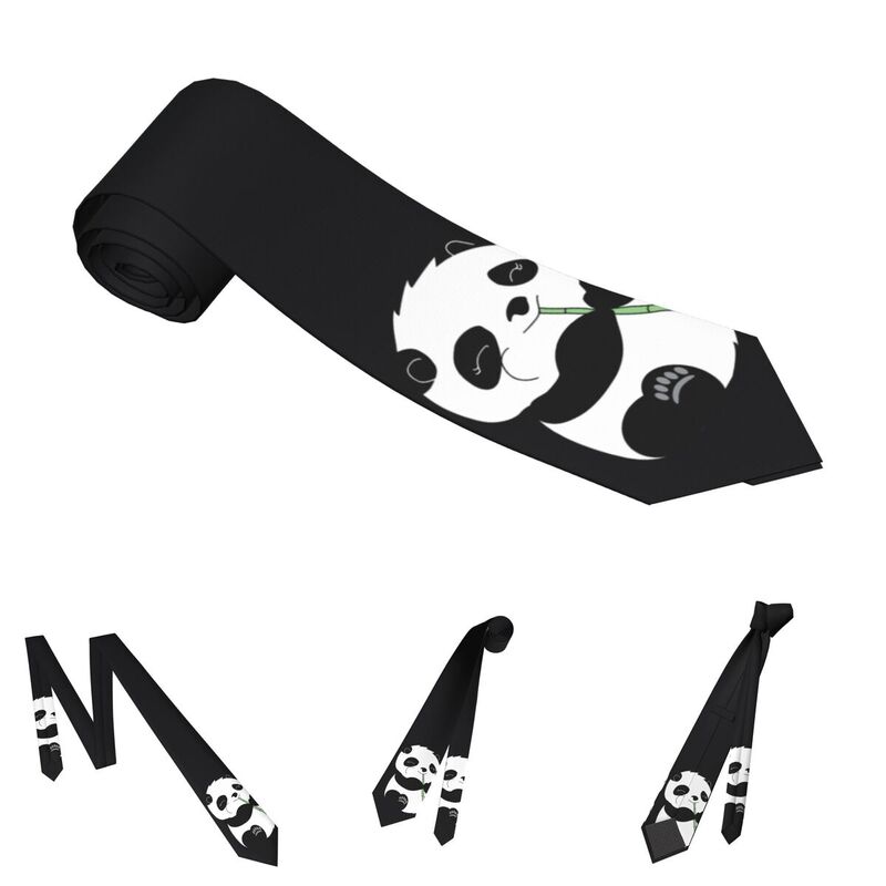 Panda Dasi Pria Ramping Poliester 8 Cm Sempit Hewan Leher Dasi untuk Pria Cocok Aksesori Cravat Hadiah