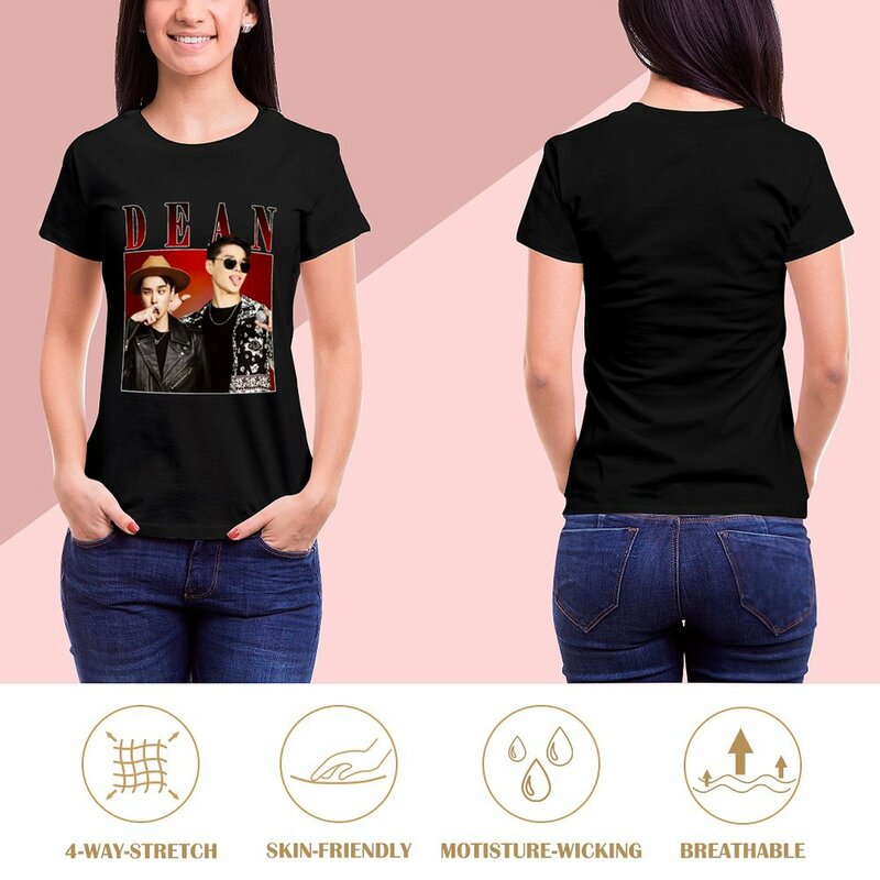 Dean-Women's Animal Print T-shirt extragrande, roupa estética feminina