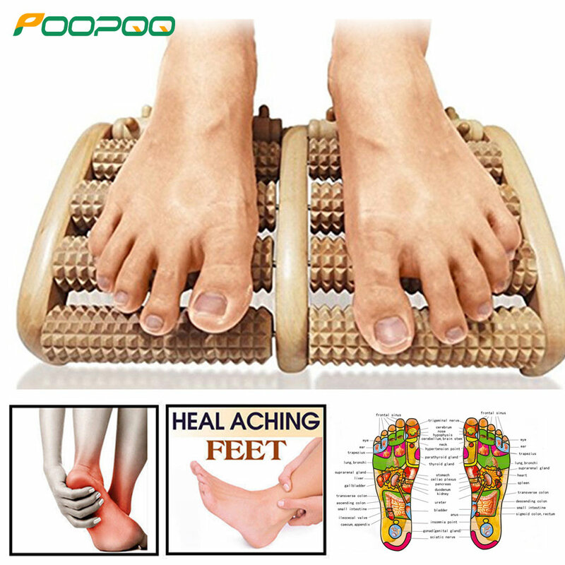 Holz Fuß rolle Holz pflege Massage Reflex zonen massage Muskel Relax Relief Massage gerät Spa Geschenk Anti Cellulite Fuß massage gerät Pflege Werkzeuge