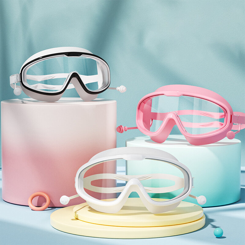 Gafas de buceo profesionales para adultos, lentes populares en línea, impermeables y antivaho, Marco grande, 1 unidad