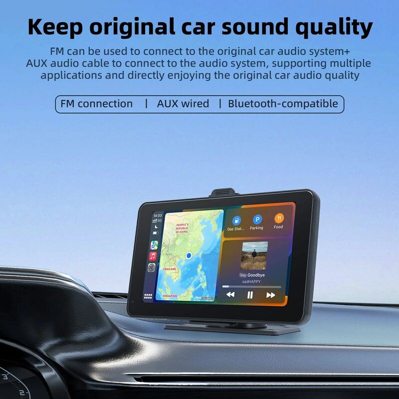 7-calowy Monitor Carplay do samochodu Android Auto wideorejestrator samochodowy WiFi GPS Airplay bezprzewodowe połączenie tylne kamera do rejestracji wideo akcesoria samochodowe