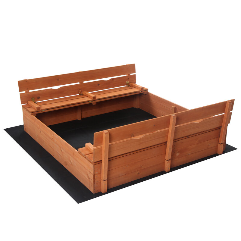 Деревянная Песочная коробка для детей, скамейка для двора, игровая Песочная коробка