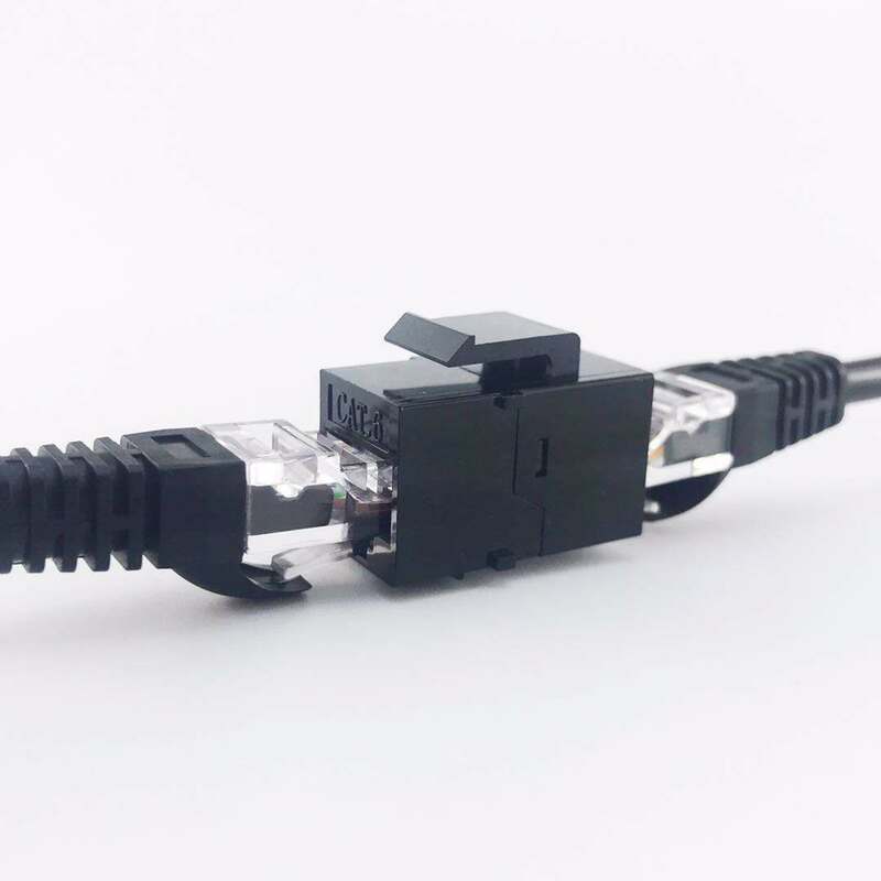 Acoplador en línea CAT6 RJ45, adaptador USB Cat5e hembra-hembra, conector de red kestone tipo Horizontal, acoplador recto de 180 °