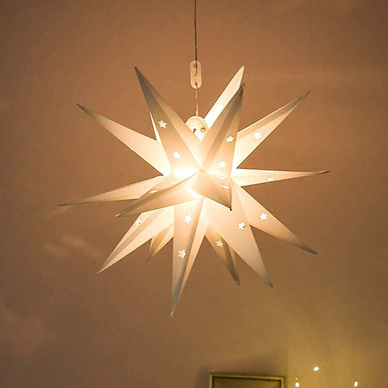 Lámpara LED de estrella de 45/35cm para dormitorio, Usb/operación con batería, decoración navideña para el hogar, sala de estar, sincronización multifuncional