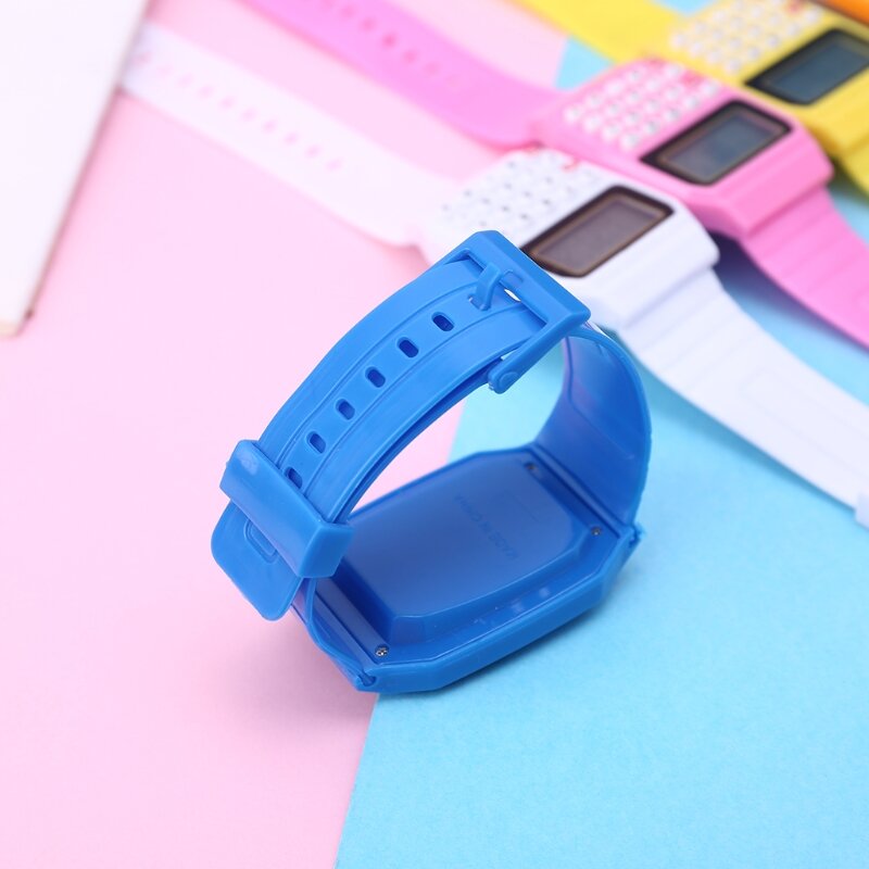 Urocze dziecięce silikonowe randki wielofunkcyjne dla dzieci elektroniczny kalkulator cyfrowy zegarek na rękę LED zegarki dla chłopców dziewczynka montre enfant