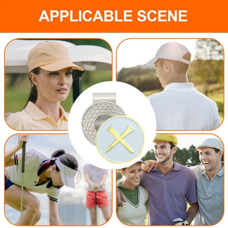 Magnetische Golfball Marker Hut Clip Metall Golfball Marker mit Hut Clip Golf tasche Zubehör für Golfhüte Hosen Handschuhe Taschen
