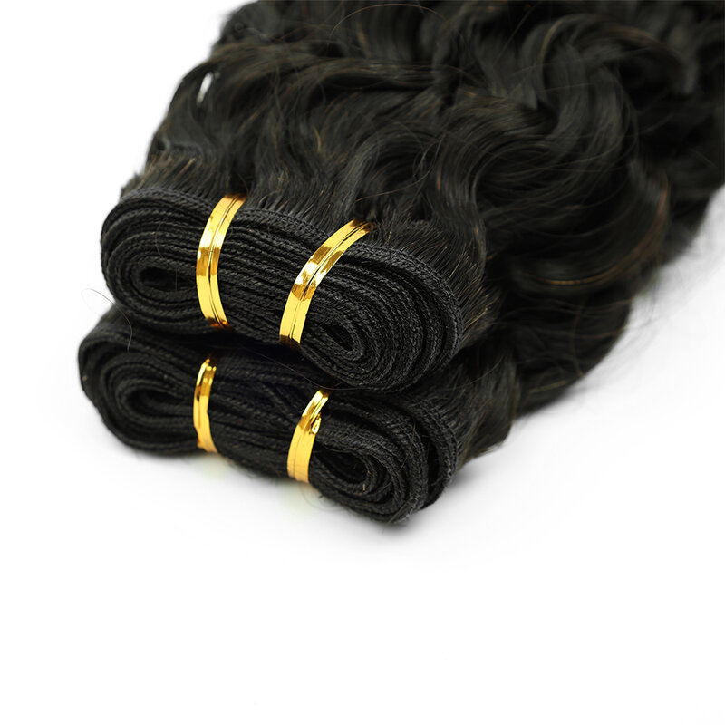 Lovevol Natural keriting benang tenun 100% rambut manusia bundel mesin Brasil dibuat Remy rambut gelombang air bundel rambut 14 "sampai 22"