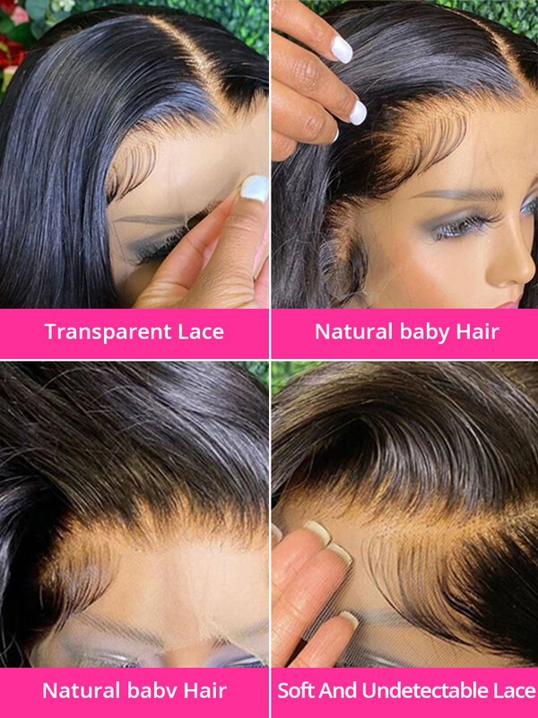 Peluca de cabello humano liso para mujer, postizo de encaje Frontal de 13x4, 13x6, Hd, transparente, brasileño, 30 y 40 pulgadas, 360