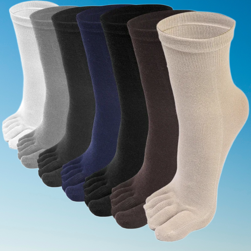 5 paia di calzini da uomo traspiranti da lavoro comodi deodoranti per il sudore calzini in cotone a cinque dita calzini sportivi da corsa