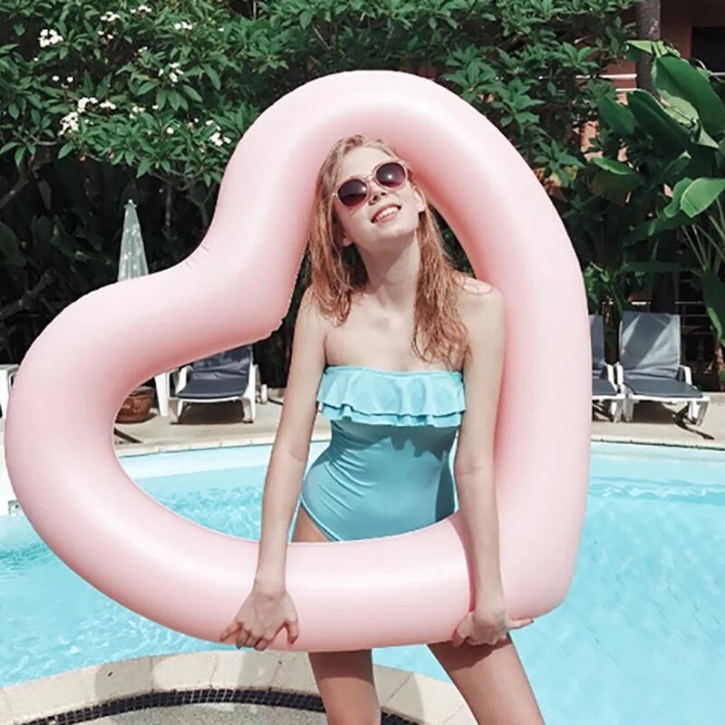 90 INS Hot Inflatable Sweet Heart Swimming Rings laps Giant Pool party Lifebuoy Float Mattress Swimming Circle Pink Red