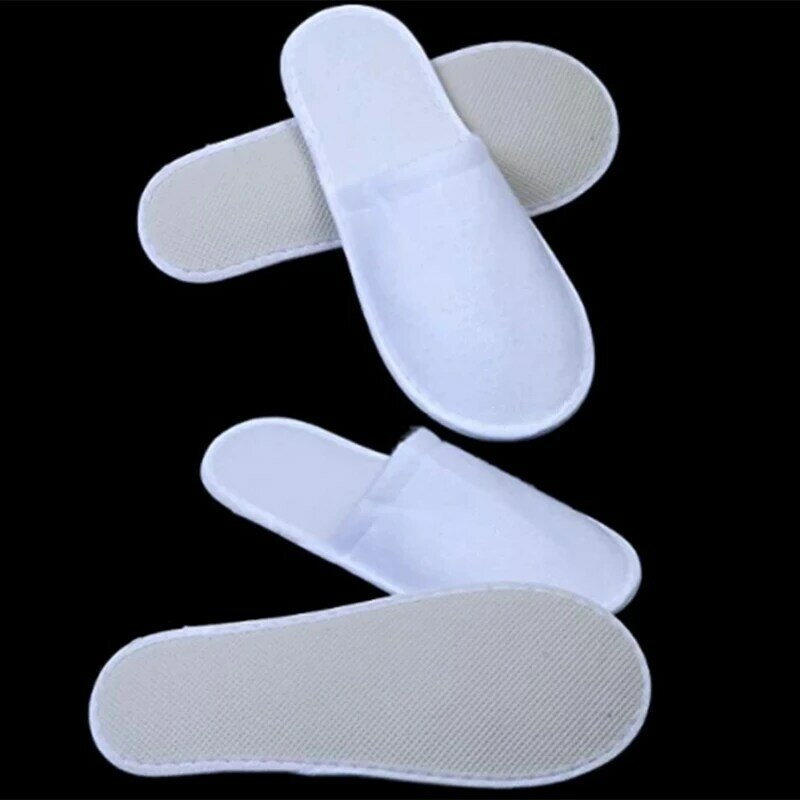 20 Pairs Closed Toe Disposable Slippers Women Men Ultra-Thin Brushed Plush Non-Slip Disposable Slippers For Hotel Home