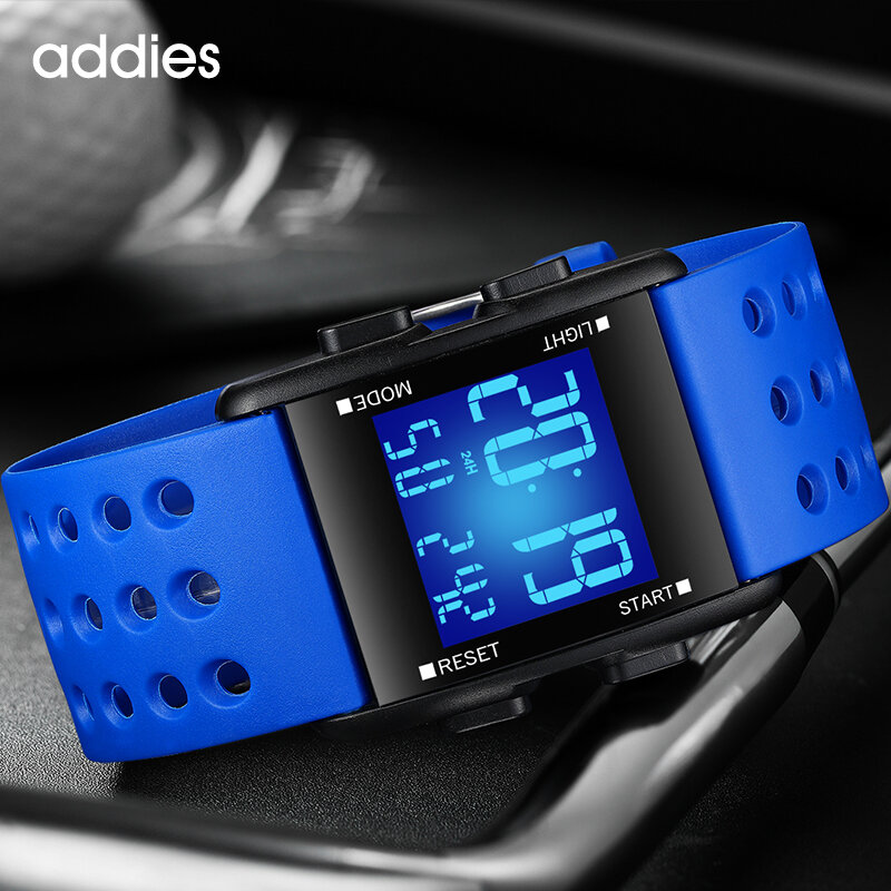 Addicesdive-reloj deportivo Digital para hombre, cronógrafo resistente al agua hasta 30M, con pantalla LED y fecha