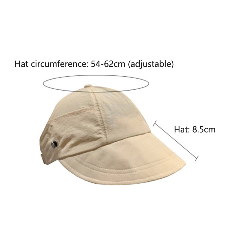Foldable Wide Brim Ponytail Sun Hat Adjustable Cap Summer Quick-dry Visor Fisherman Cap For Women Beach Hat