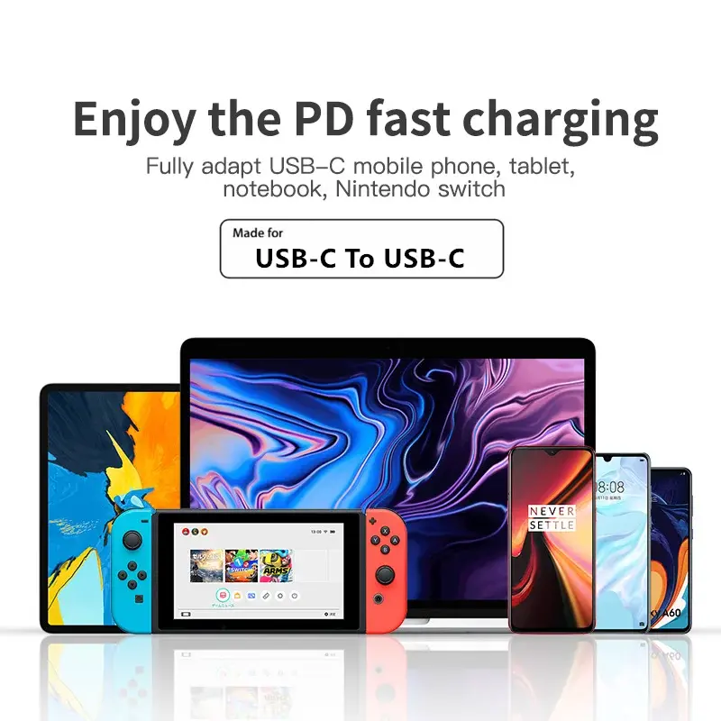 Cable de carga rápida USB tipo C a C, 100W, para iPhone 15 Pro Max, iPad 10, MacBook, Huawei, Xiaomi