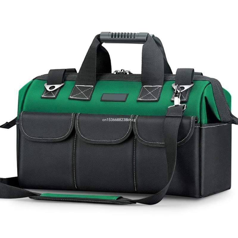 Tool Bag Organiser Hard Bottom 14-Inch Large Bag Electrician Adjustable Strap Dropship