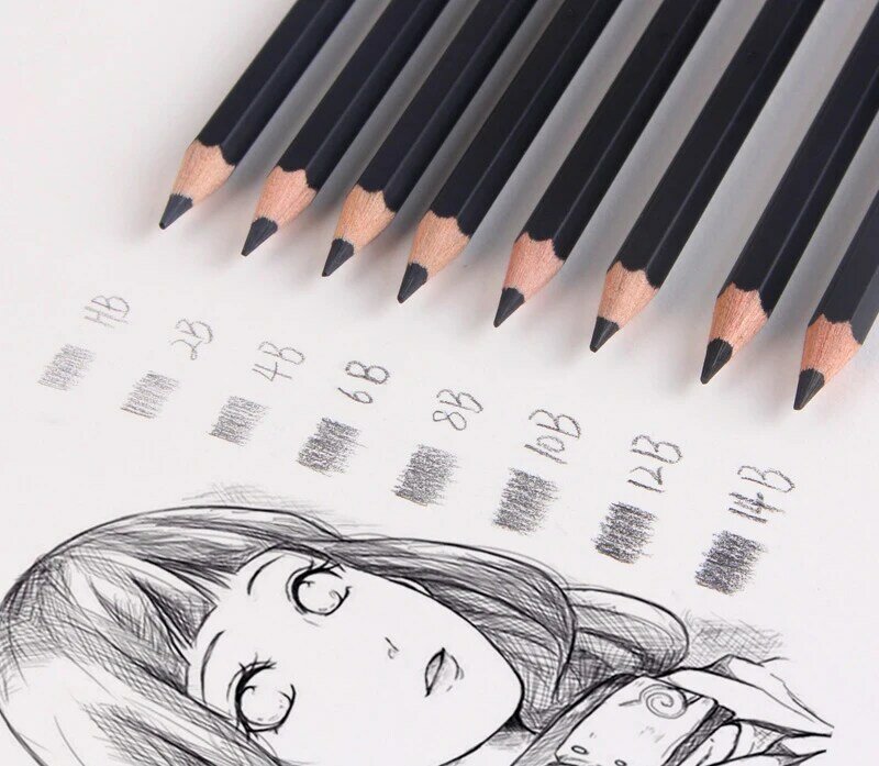 Faber-castell lápis de desenho profissional, 8 peças de lápis de padrão macio e não tóxico, 2b, 4b, 6b, 8b, 10b, 12b, 14b