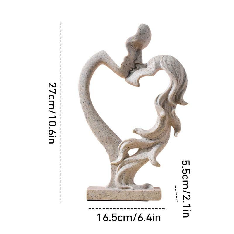 Kiss Sculpture Lovers Sculpture Romantic Decorative Lovers Kiss Art Figurine Statue For Home Desktop Tabletop Ornament