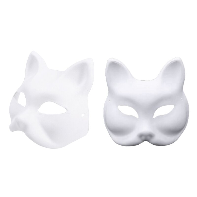 2024 New Packaging Masquerade Mask Halloween Party Mask DIY Foxes Mask Hand-Painted Anime Cat Mask Drop shipping