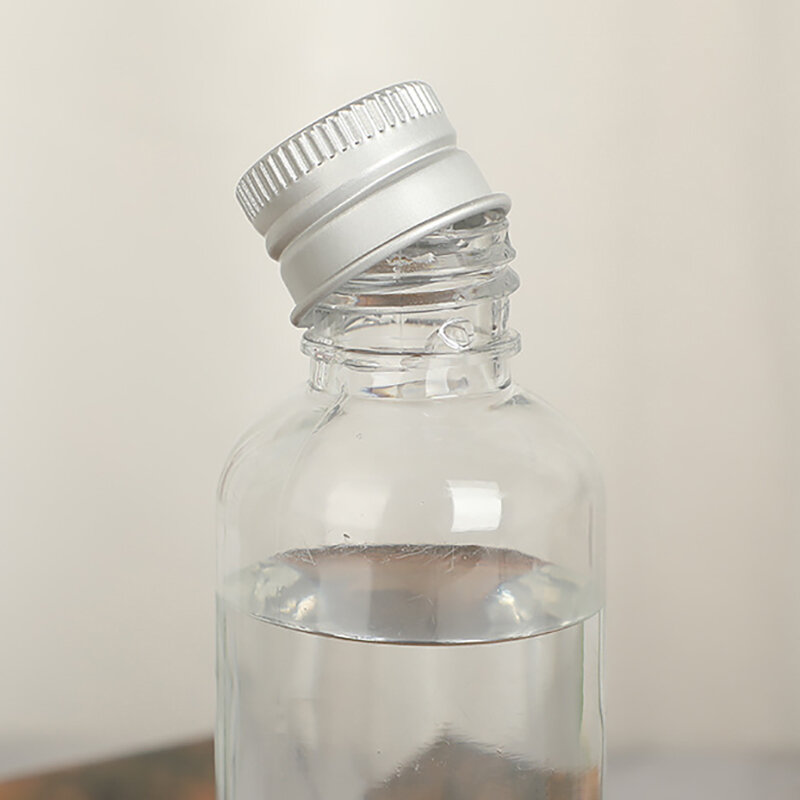 Botellas selladas transparentes de 15/20/30/50/60ml, botella vacía de muestra de boca pequeña, botella de almacenamiento de PET para cosméticos líquidos rellenables