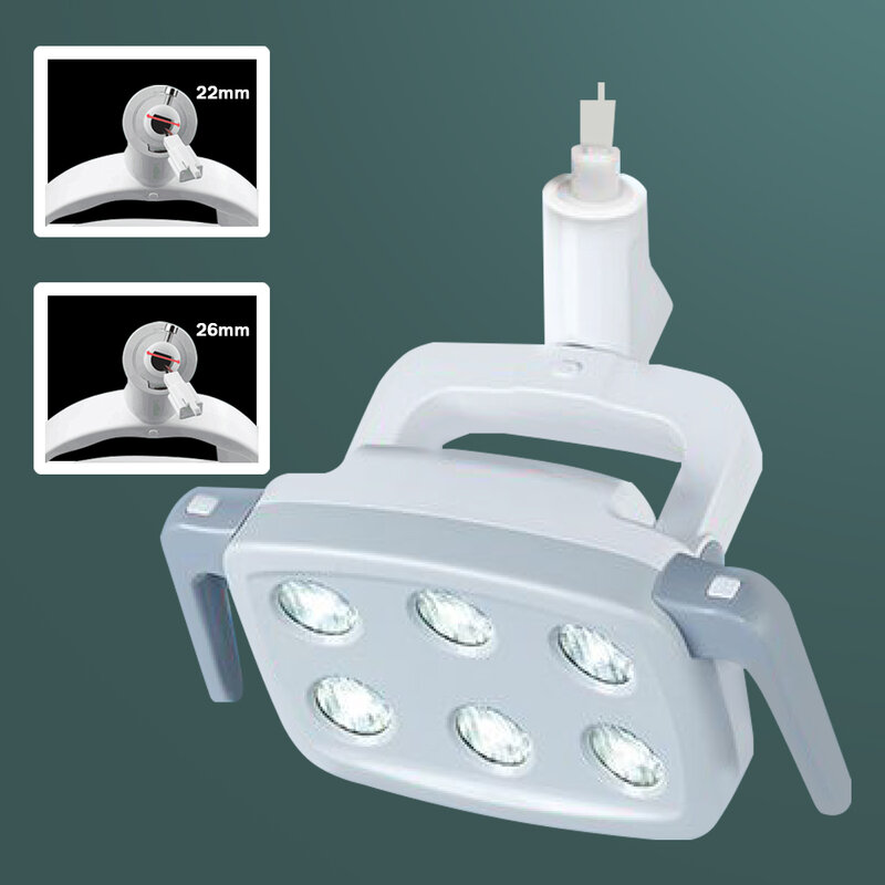 Lámpara de silla Dental de operación de inducción médica, luz Led sin sombras para uso quirúrgico, 6 Led