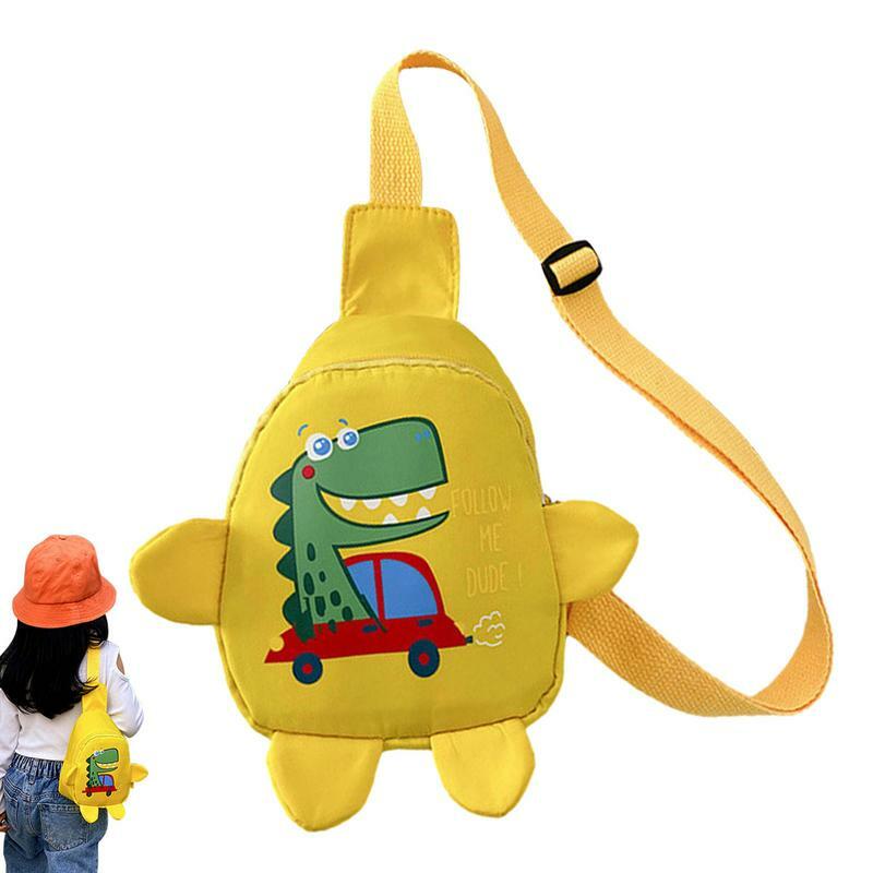 Crossbody Backpack For Kids Cartoon Dinosaur Shoulder Chest Bag Waterproof One Strap Backpack For Kids Beach Outgoing