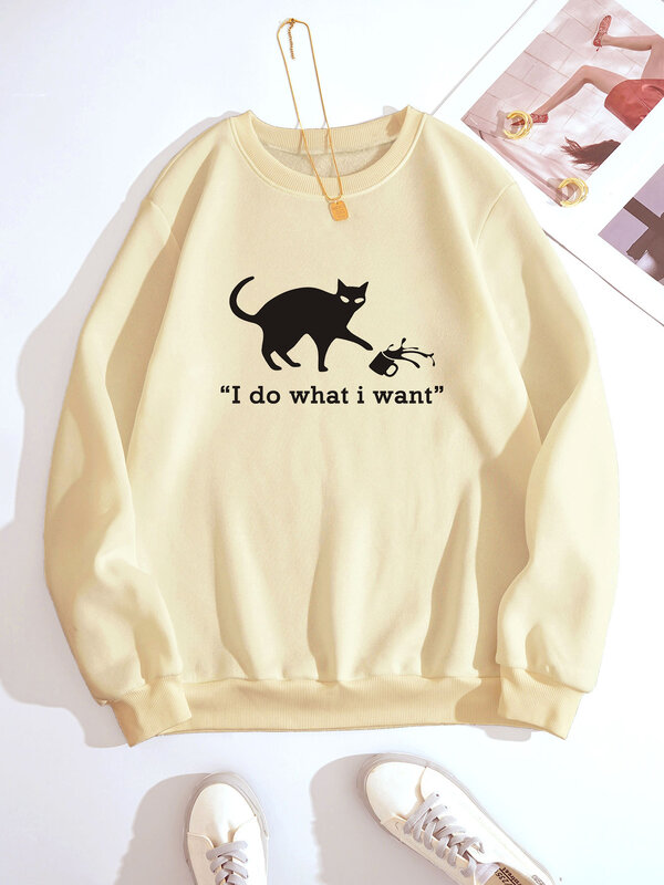 Ich mache, was ich will Frauen thermisch gefüttertes Sweatshirt neuen Stil Harajuku Street Style Frauen Fleece Sweatshirt
