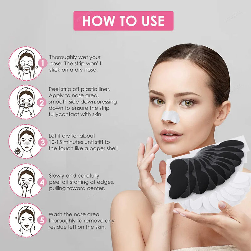 Máscara para eliminar espinillas, pegatinas para la nariz, parche para el cuidado de la piel, Limpieza Profunda, tratamiento de poros retráctil, pegatinas negras para la cabeza