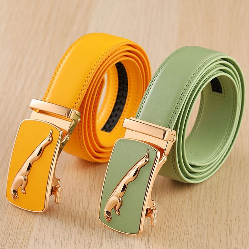 Korean Version Women 3.0cm Waist Belt Alloy Automatic Buckle High-Quality Middle-Aged And Young Business Leisure Men Luxury Belt
