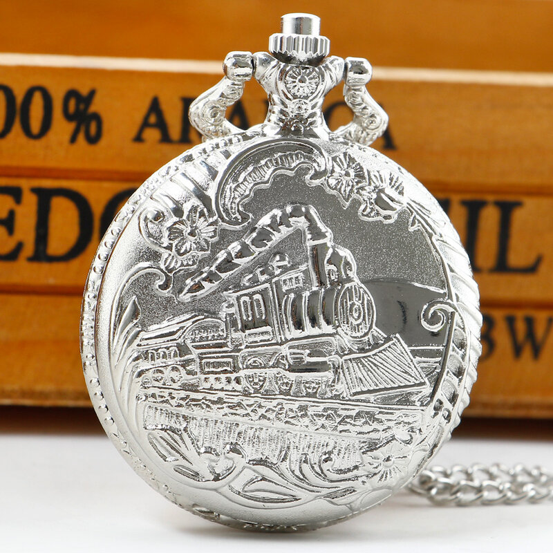 Steampunk Vintage Charm Zug Styling Quarz Taschenuhren Sammlung Männer Kette Uhren Geschenk Uhr