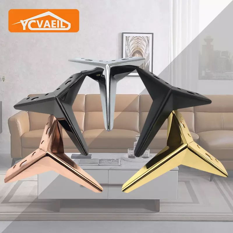 4pcs Table Legs for Furniture Metal Thicken Height 10/13/15/17cm Bathroom Cabinets Bed TV Dresser Sofa Chair Foot Furniture Feet
