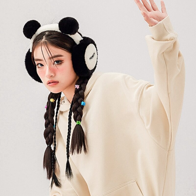Наушники с изображением панды, складные грелки для ушей с пандой, наушники с пандой, чехол для ушей
