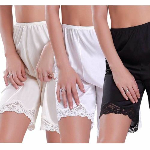 New Women Classic Midi Pyjama Bottoms Summer Casual Soft Solid Lace Half Slip Sleepwear Skin Friendly Hot Sale M-3XL