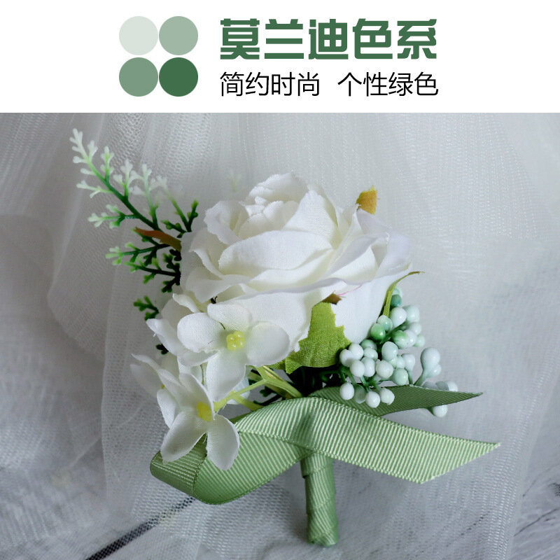 Kreative Hochzeit Corsage, Bräutigam und Braut Hochzeit Revers, Morandi Farbschema, koreanischen Stil simuliert Rose Corsage Großhandel