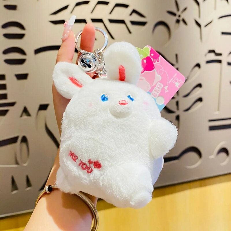 Magnetic Absorption Magnetic Attraction Rabbit Keychain Sticker Face Doll Stuffed Magnet Plush Pendant Cute Rabbit