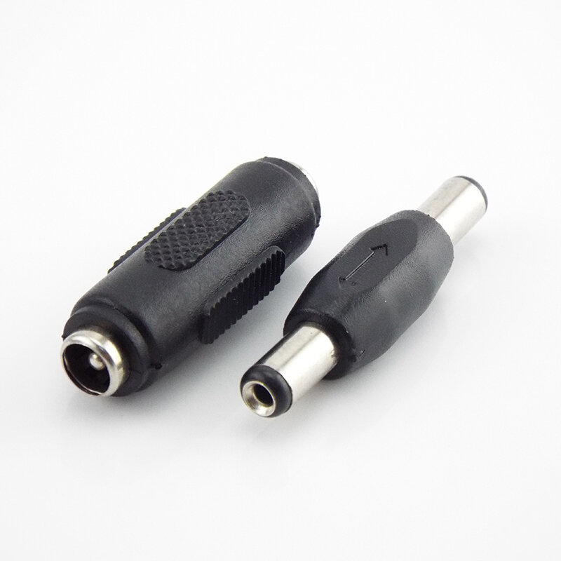 DC Power Conversão Cabeça Dupla, macho para macho fêmea para fêmea, painel adaptador de montagem, conector Plug Jack, 5.5x2.1mm, 12V