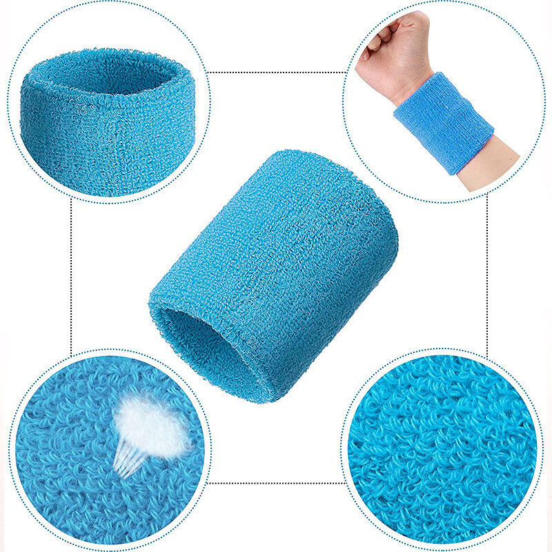 1PC Colorful Cotton Unisex Sport Sweatband Wristband Wrist Protector Gym Running Sport Safety Wrist Support Brace Wrap Bandage