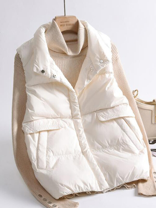 Women Light Down Vest Casual Slim Waistcoat 90% เป็ดสีขาวลง Gilet ใหม่มาถึง2022