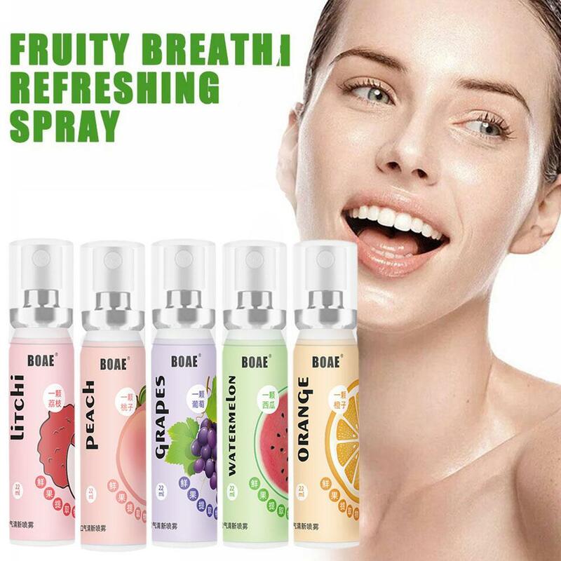 Spray fresco oral com sabor a pêssego, 20ml, purificador portátil do hálito, cuidados respiratórios, t5u9