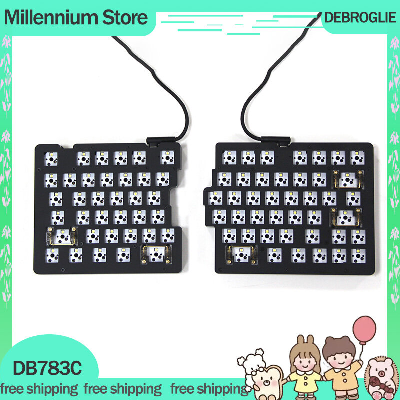 Клавиатура DEBROGLIE DB783C Механическая со сдвоенными клавишами, 78 клавиш