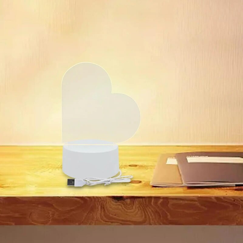 Lampu malam Valentine dengan papan pesan papan penghapus akrilik dengan lampu
