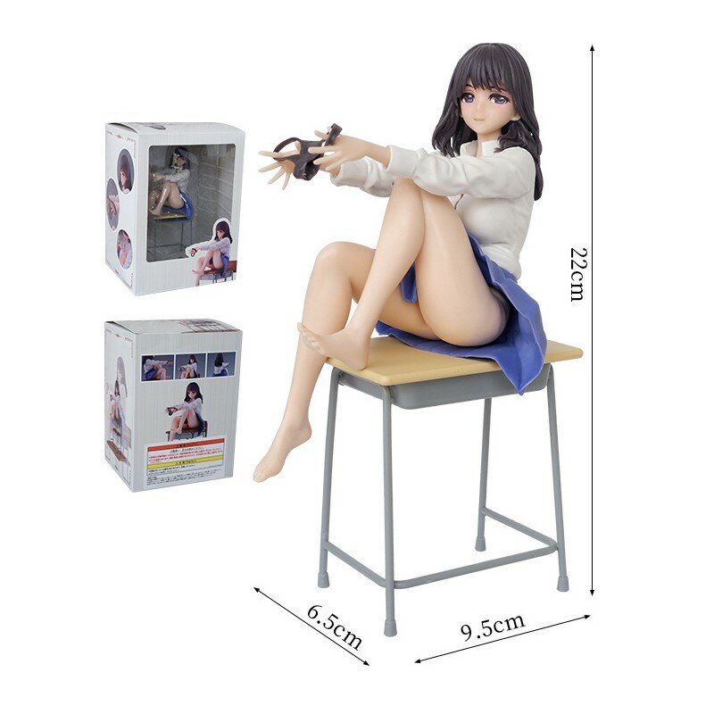 Poinfigurine Kaoru assise au bureau pour fille, sous-vêtements Hentai, jouets de collection sexy, beurre, cadeau de Noël, 22cm