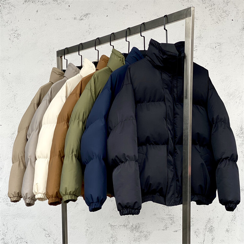 Top Version   Essentials Puffer Jacket Parkas Men Women Heavy Fabric Unisex Velvet Thicken Down Jacket Coats