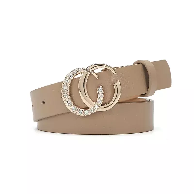 Cinturón decorativo Vintage para mujer, cinturón de tela vaquera con letras de diamante DOBLE C, cinturón informal a la moda y precioso, novedad de 2024