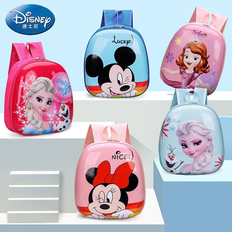 Disney Mickey and Minnie Childrens School Bag Kindergarten Boy Baby Eggshell Backpack Elsa Princess Little Girl Cartoon Backpack