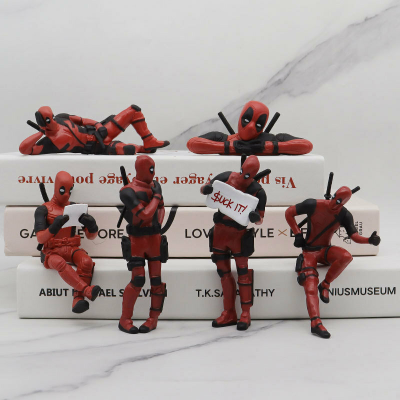 6 Schreibtisch Dekoration Deadpool Auto Home Office Wunder 8cm X-MAN lustige süße Figur Modell Spielzeug