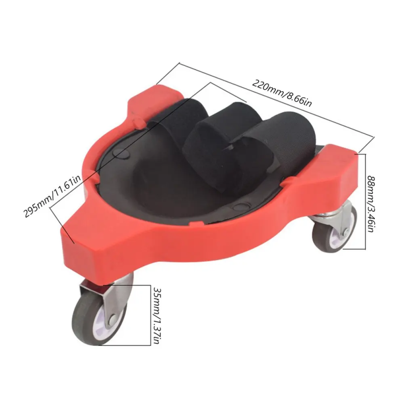 Almofada de proteção do joelho rolante com roda construída em espuma, plataforma acolchoada, roda universal ajoelhada