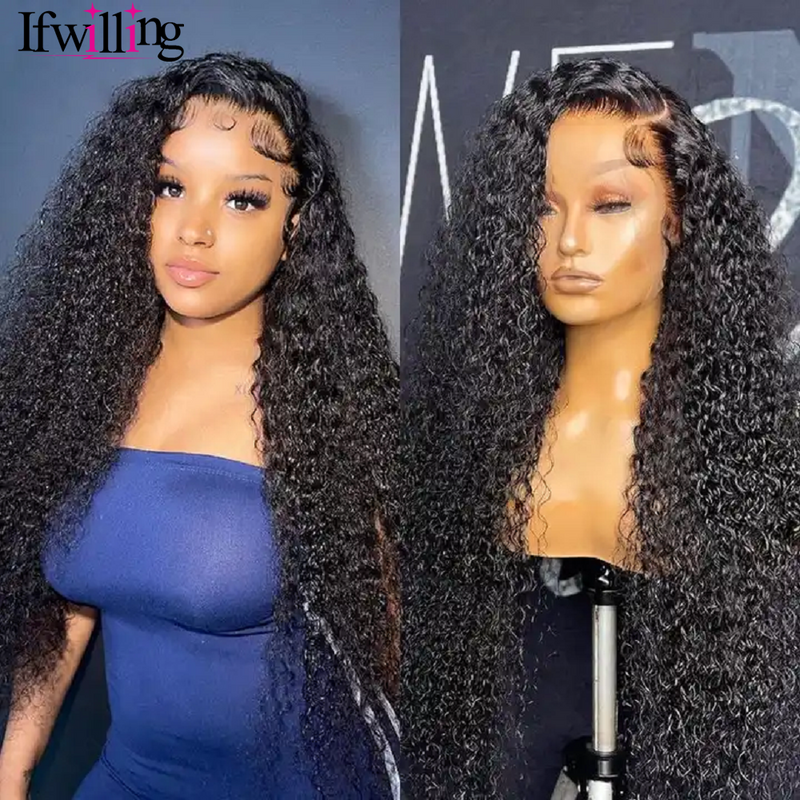 Kinky Curly Wig Human Hair 13x4 Lace Frontal Human Hair Wig Transparent Lace Frontal Wig Human Hair Brazilian Wig 100%Human Hair