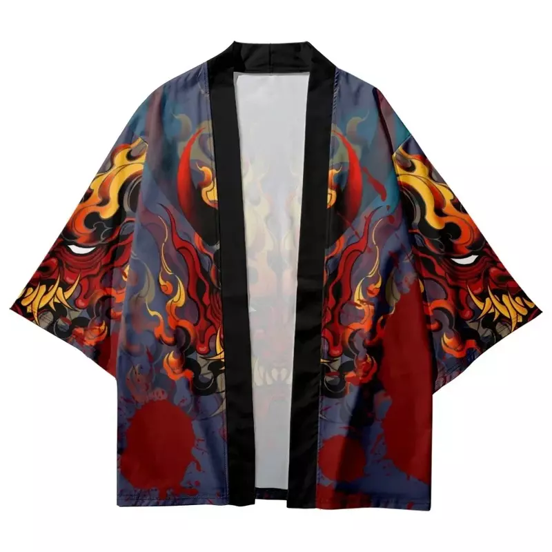 Summer Japanese Old Traditional 3D Printed Kimono Street Wear Cardigan Robes for Women and Men Haori Yukata